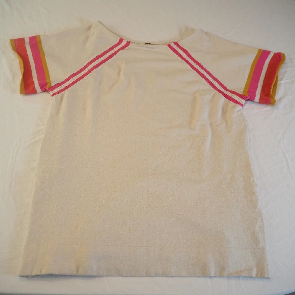 Free People Play the Field Tunic Dress Size Small Tennis Prep Varsity Rainbow